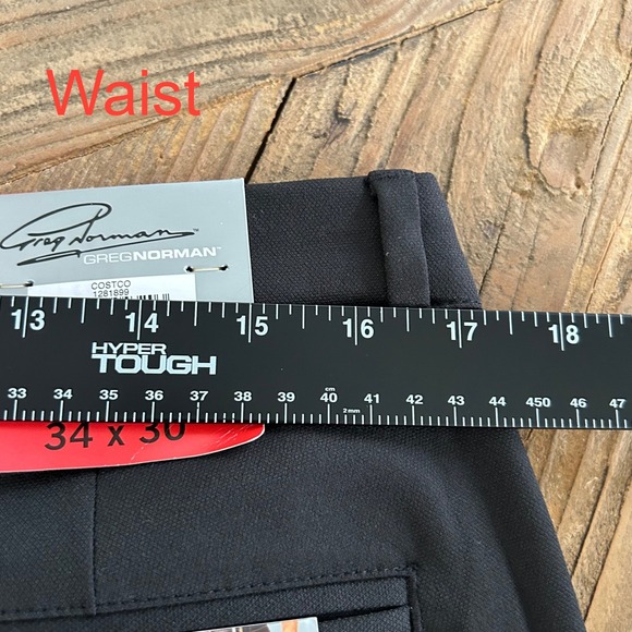 Greg Norman Mens Ultimate Classic Travel Pant Black 34x30 Stretch Golf NWT - Picture 12 of 13